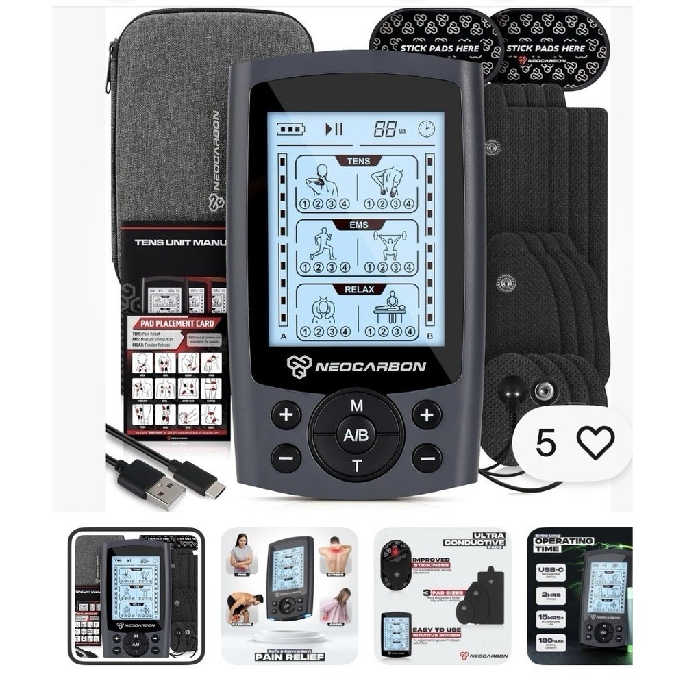 Neocarbon SM9126 Electric Pain Relief TENS Unit Muscle Stimulator Pulse NIB